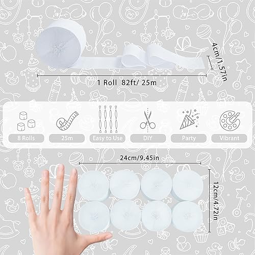 Vista 187 de 8 rollos de serpentinas de papel crepé doradas, decoración de fiesta de Año Nuevo, graduación, Navidad, arco iris, suministros de bricolaje