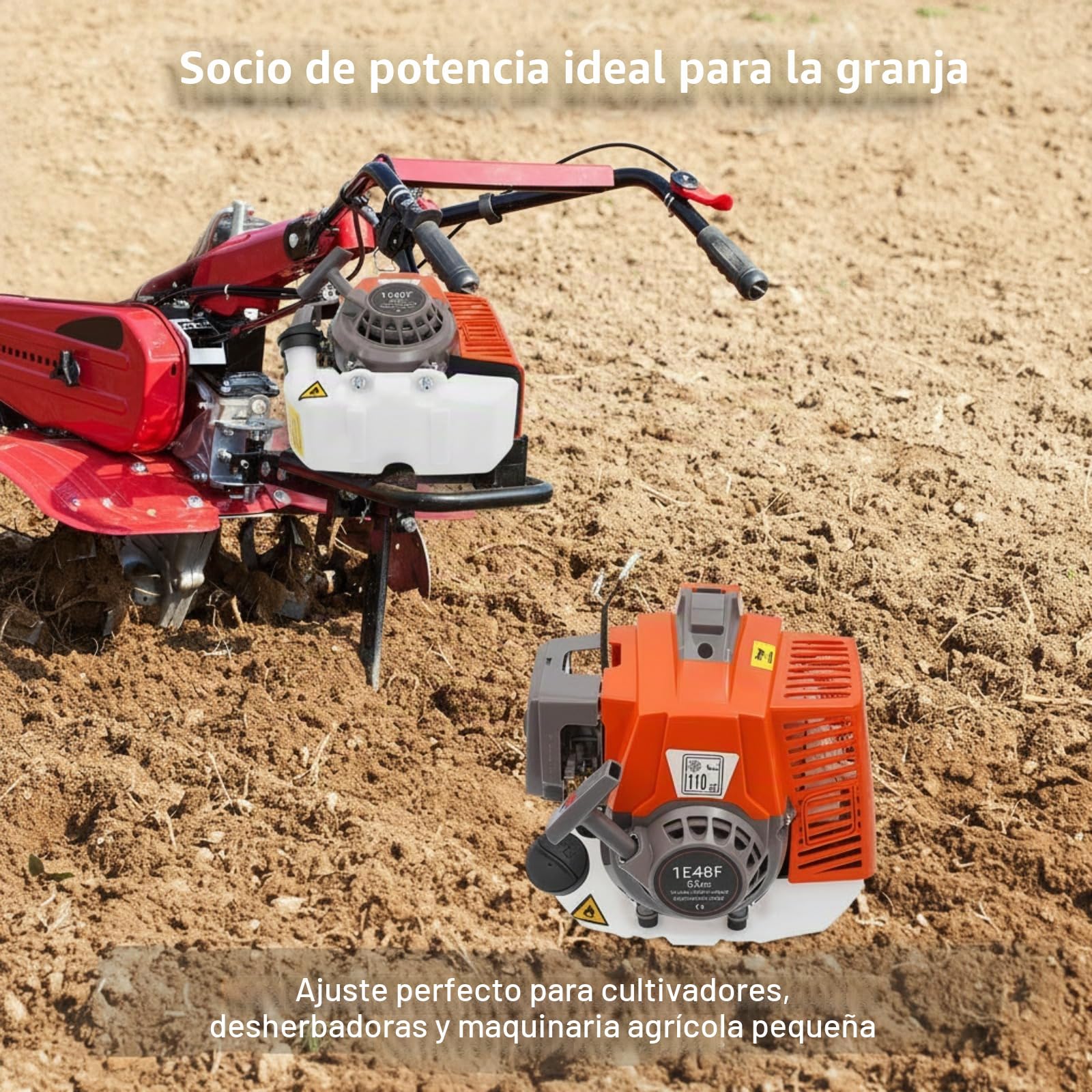 Motor de gasolina de 2 tiempos de 3 CV, motor de gasolina de 2,2 kW, 63 cc de cilindrada, 8500 rpm, enfriado por aire, arranque por cable, cilindro único, ligero y portátil, motor de arranque ligero