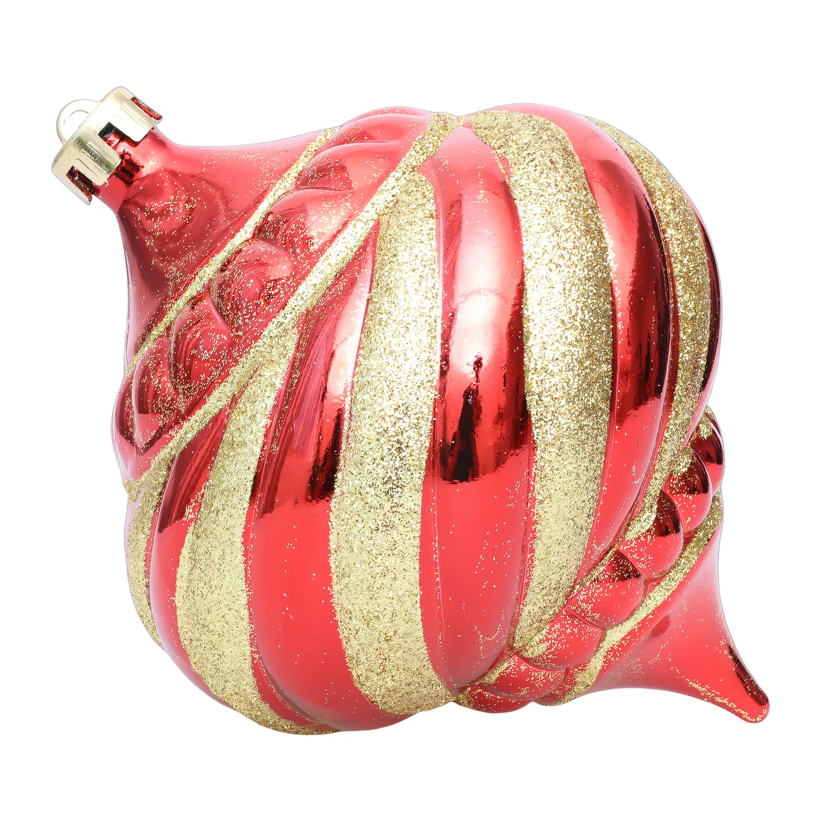 Spirals Christmas Hanging Ornament with Red Gold Glitters Ball for Holiday Decoration Sparkling Celebratory Hanging Ball
