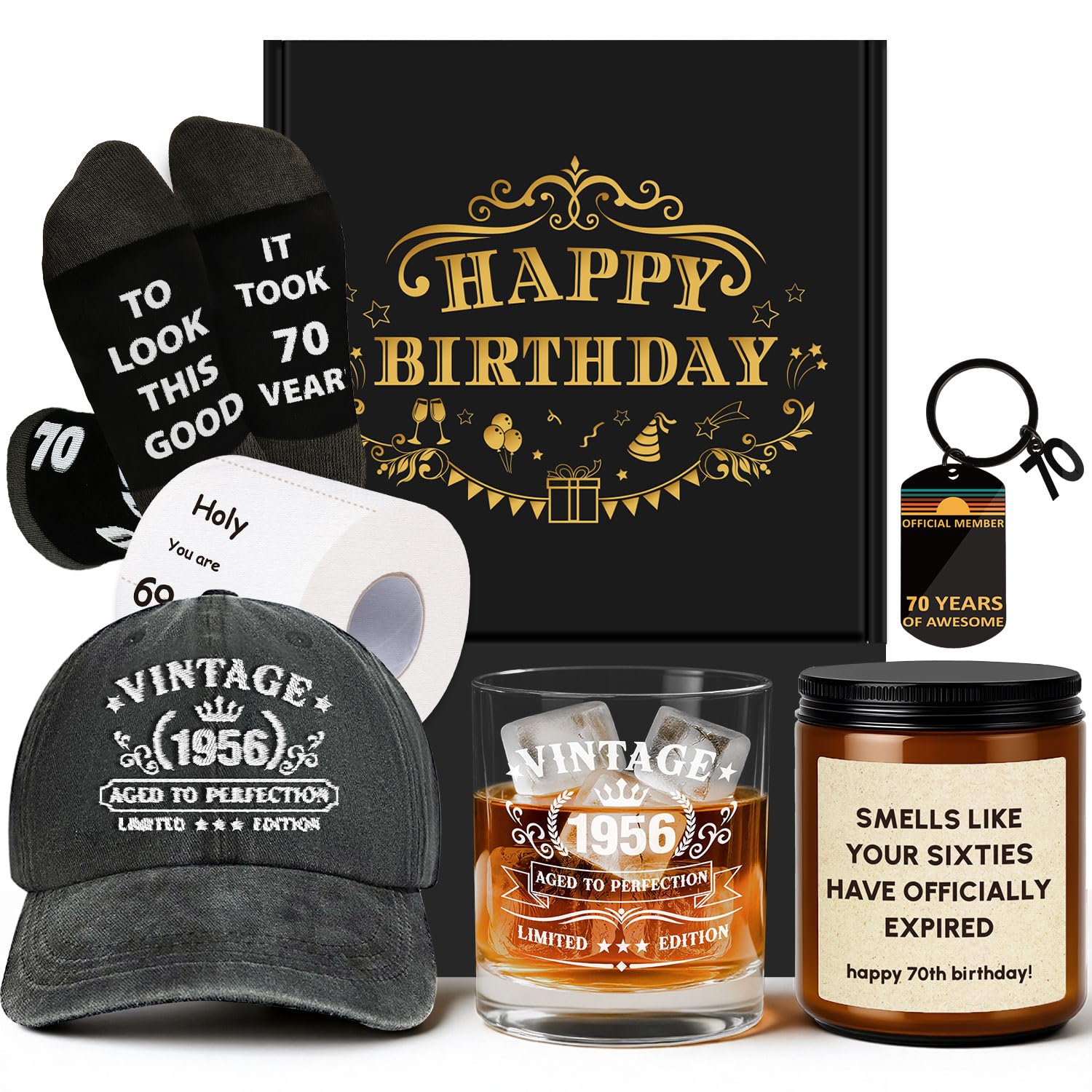 Regalos de cumpleaños número 70 para hombres con temática vintage 1956