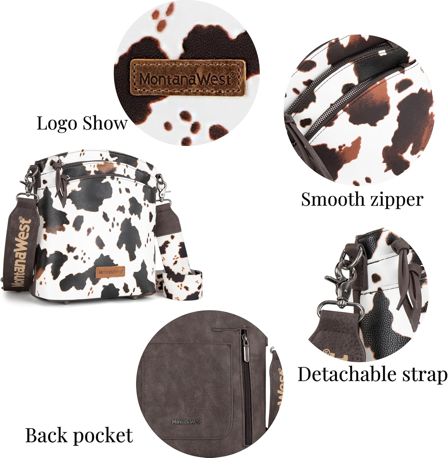 Montana West Double Compartments Cross Body Bag for Women with Adjustable Strap and Specialized Pocket - Image 6