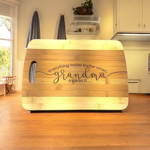 Miniatura 6 de Bambú - Todo sabe mejor cuando la abuela lo hace tabla de cortar de 14 x 9.5 x 5 pulgadas