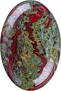 Dragon Blood Palm Stone Crystal - Natural Chakra Therapy Polished Healing Crystal Oval Pocket Gemstone for Anxiety Stress Relief