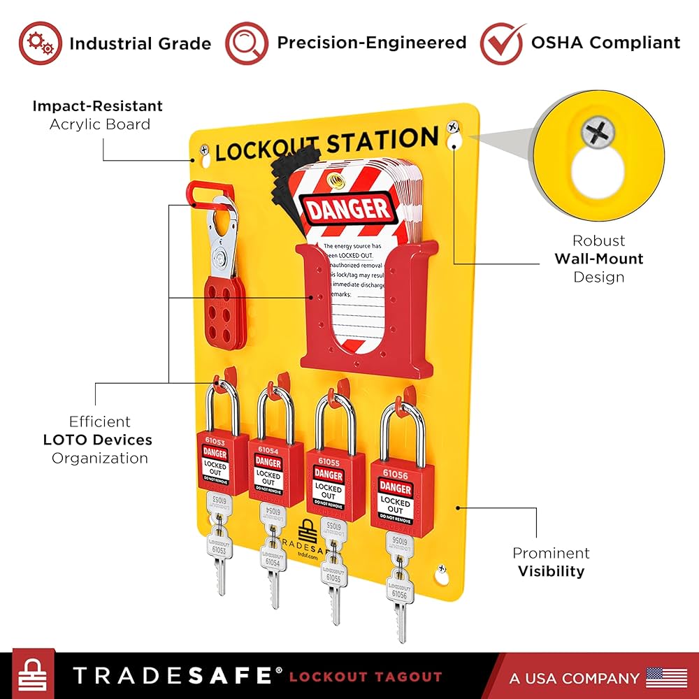 TRADESAFE Lockout Tagout Station, Lock Out Tag Out Barbados | Ubuy