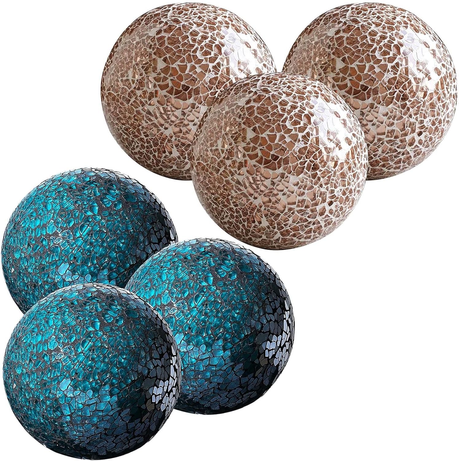 WHOLE HOUSEWARES Decorative Balls Set of 3 Glass Mosaic