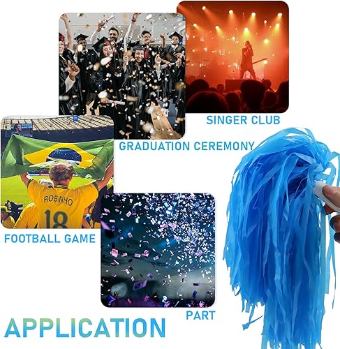 Miniatura 5 de Faxco Paquete de 12 pompones de plástico para animadoras, baile deportivo, animación, equipo de animación