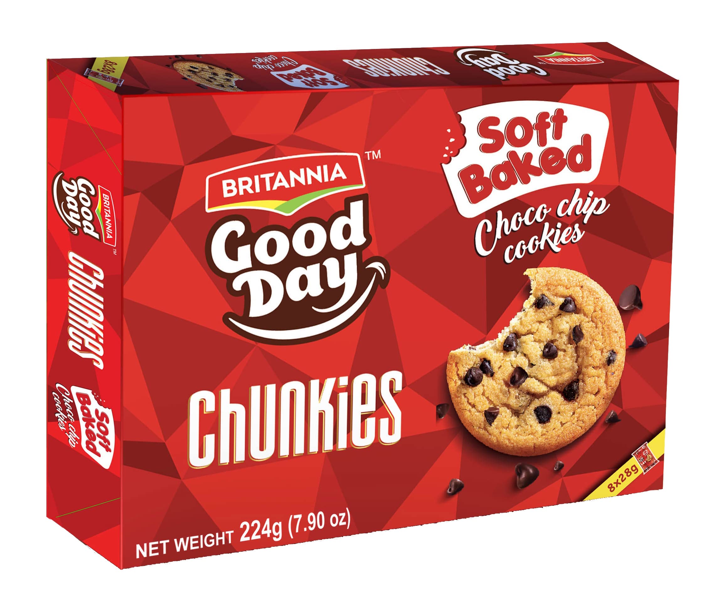 BRITANNIAGood Day Chunkies 7.90oz (224g) - Soft Baked Chocochips Cookies - Healthy, Delicious & Crispy (Pack of 1)