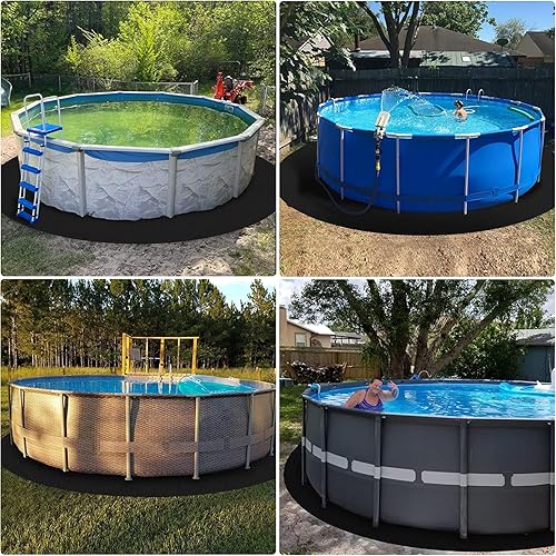 Miniatura 6 de Almohadilla redonda de revestimiento de piscina de 15 pies para piscinas sobre el suelo, hecha de material duradero, evita pinchazos y prolonga la