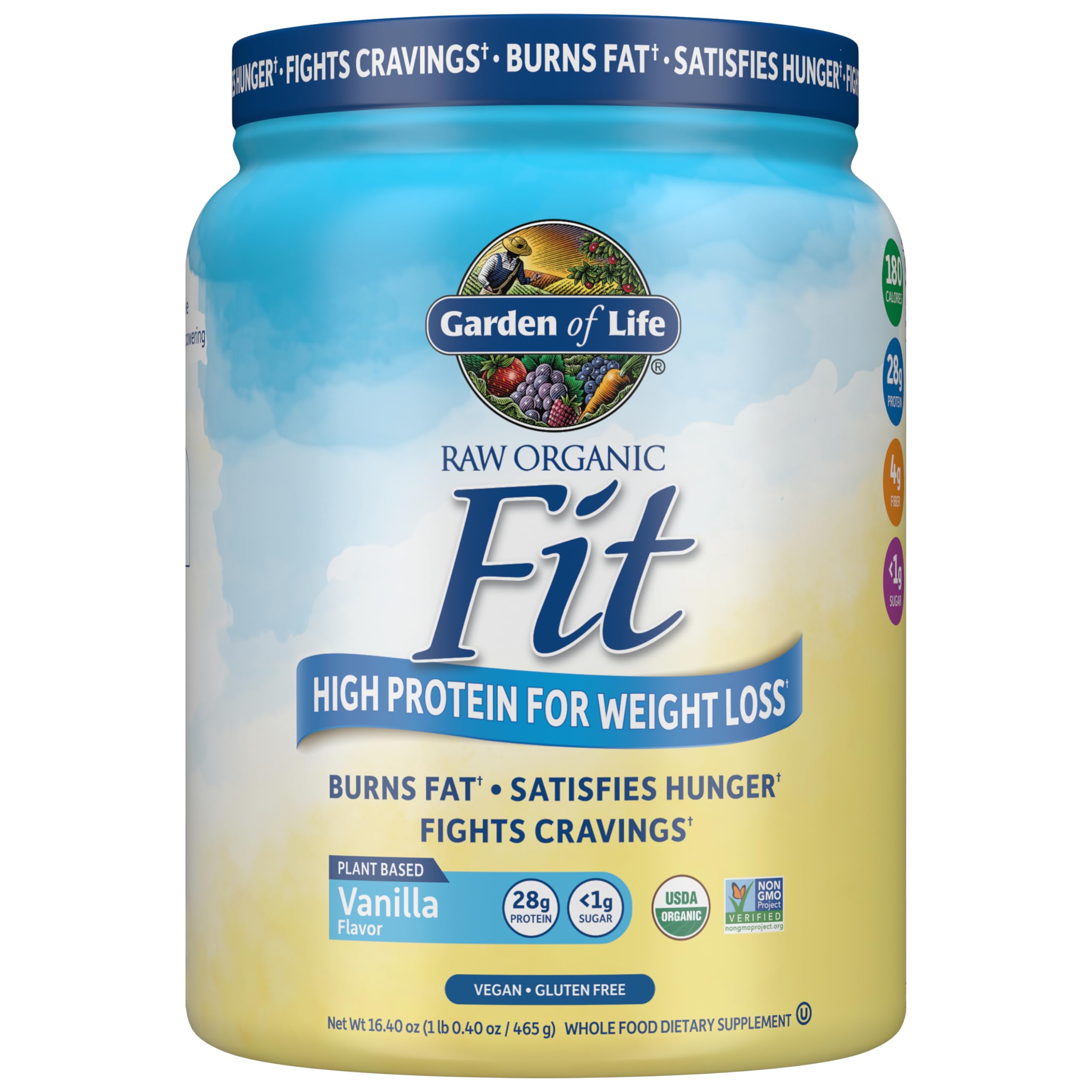 Garden of Life Proteína vegetal em pó com 28 g de proteína, baunilha, 10 porções