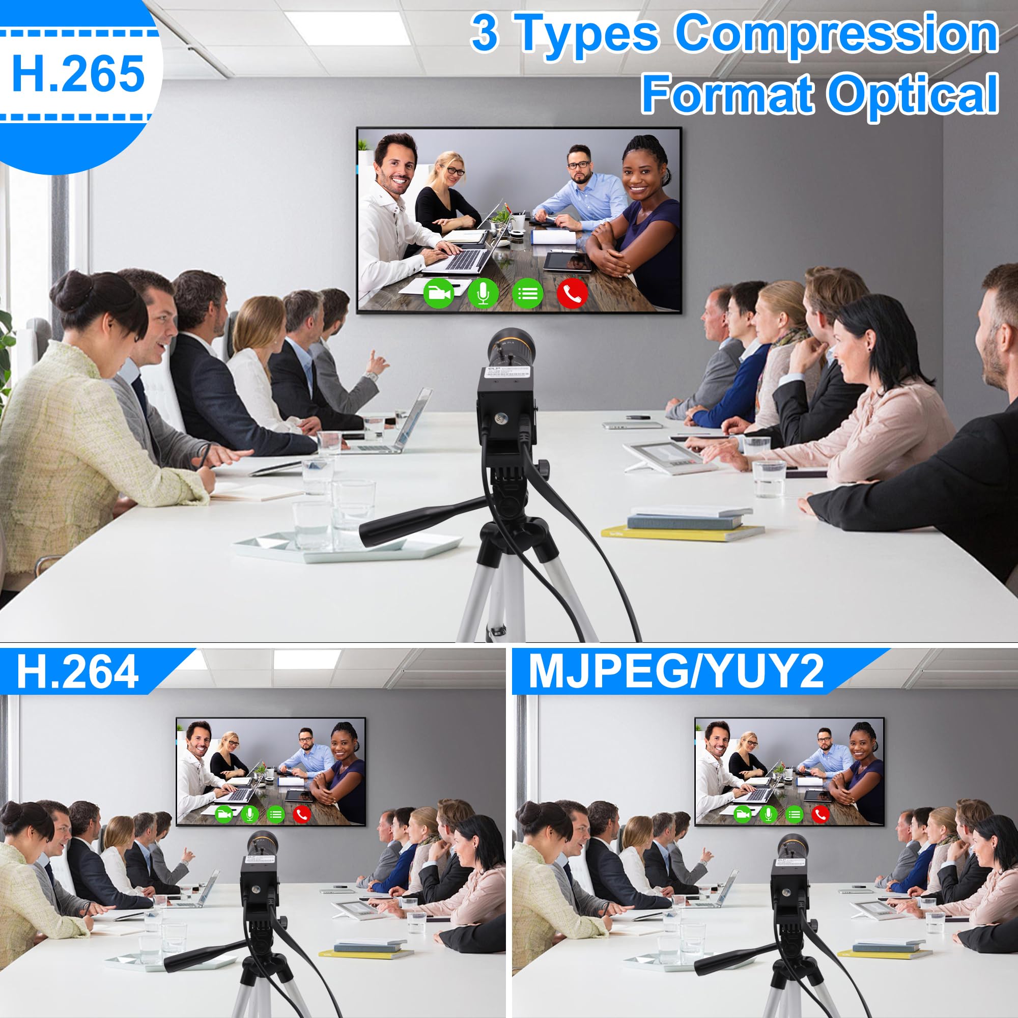 Zoom Ottico 10X 60fps HDMI USB3.0 Fotocamera 4K Ad Alta Velocità H.264 Uscita simultanea Webcam PC Plug and Play per Sicurezza Informatica Industriale Live Streaming CCTV Proiettore
