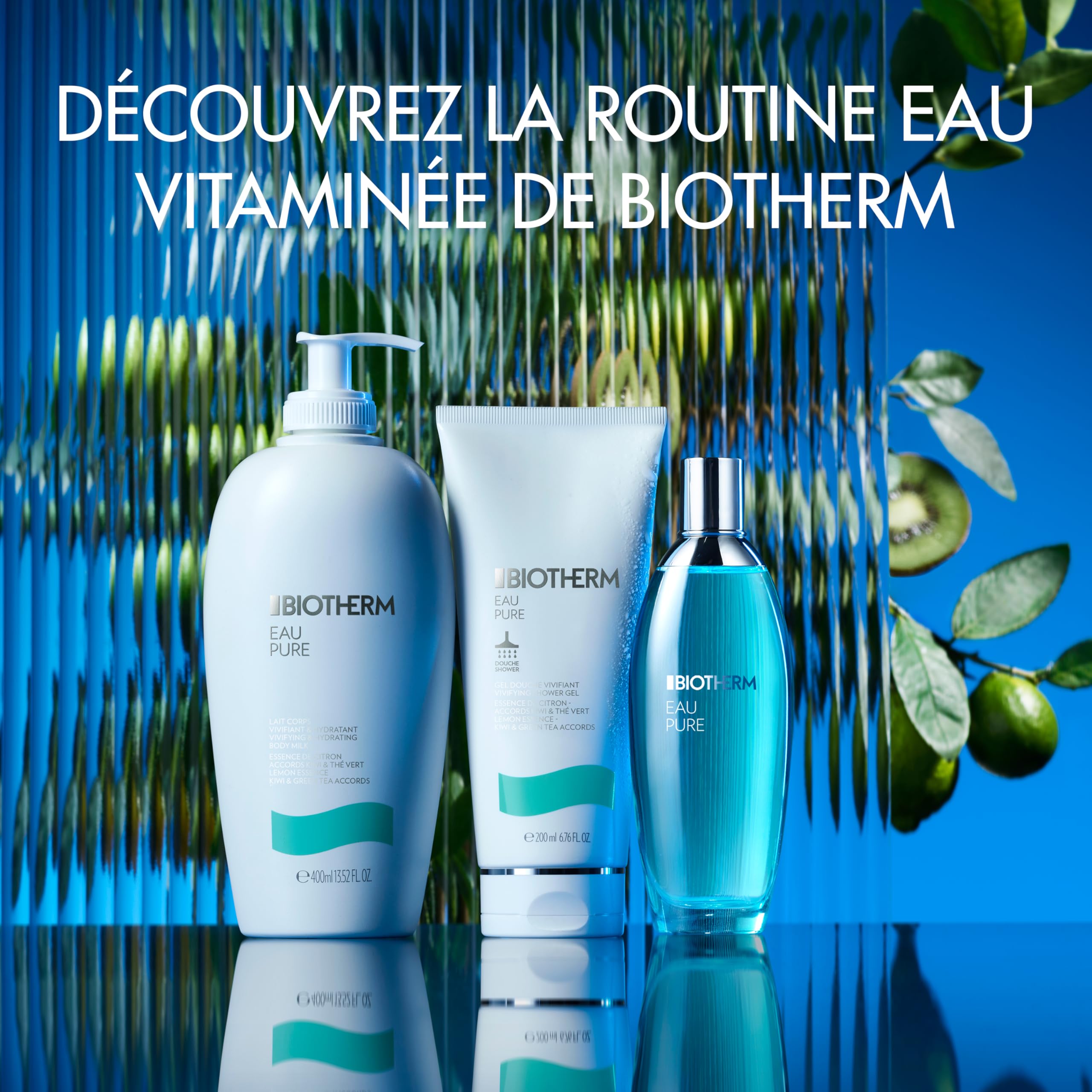 Biotherm, Eau Pure, Eau Parfumée Revitalisante, Parfume & Rafraîchit, Enrichi en Huiles Essentielles de Sauge, Citron Vert & Kiwi, Pour Tous Types de Peau, 100 ml