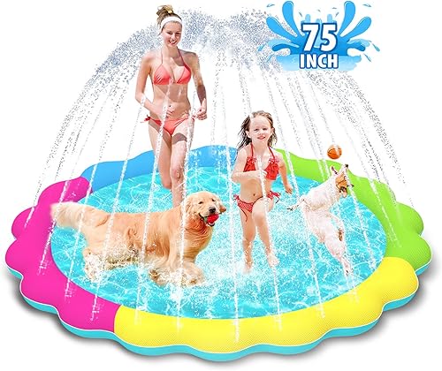 Miniatura 14 de Raxurt Juguetes de agua para perros, almohadilla antideslizante para salpicaduras para perros, almohadilla de rociadores gruesa y duradera para Azul