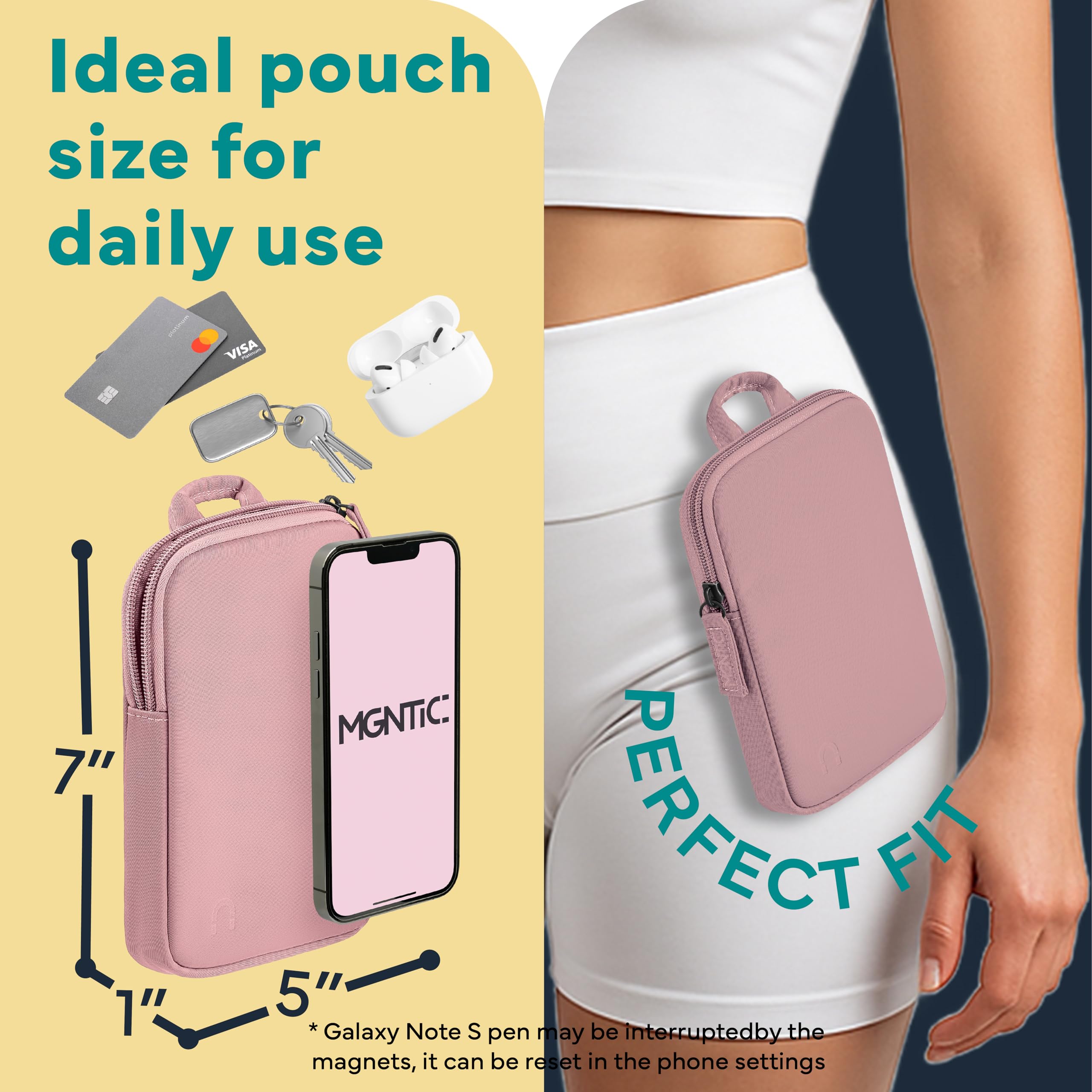 Supporto per telefono da corsa per uomo e donna, borsa magnetica per passeggiate, jogging e allenamento, con chiusura a scatto, per gambe, petto o vita, custodia da corsa, porta mani libere, adatta a