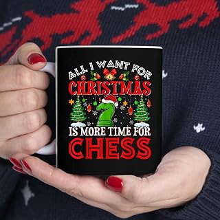 All I Want for Christmas is More Time for Chess Xmas Tree BlackMug, Tea Mug, Tea Cup, Coffee Cup