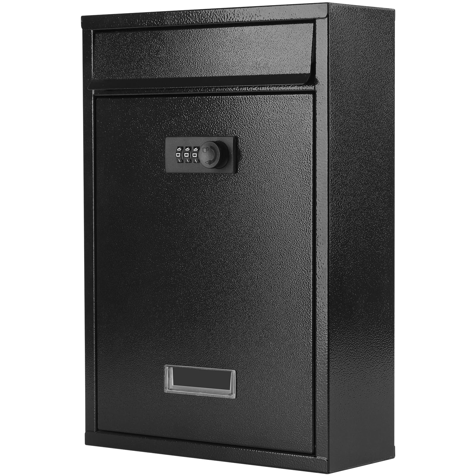 KYODOLED Locking Wall Mount Mailbox, Mail Boxes with Combination Lock for Outside, Security Drop Box with Code,12.4H x 8.54L x 3.35W Inches, Black-image-11