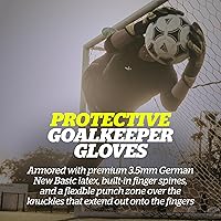 Vista 2 de Storelli - Guantes de portero Lightning, protección de mano de alto impacto con 5 espinas de dedo incorporadas, látex alemán New Basic