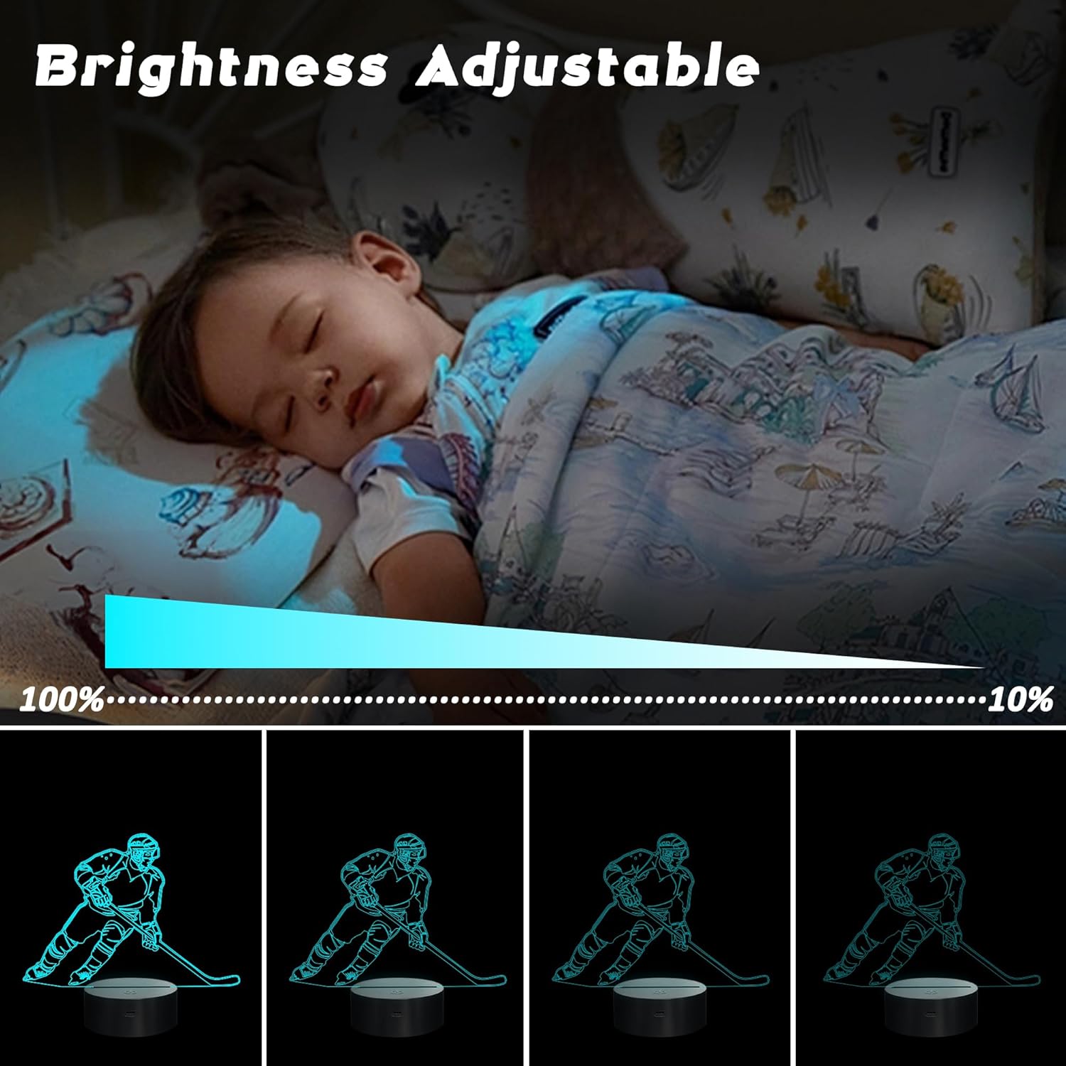 Hockey Gifts, 3D Rangers Hockey Lamp with 16 Color Changing Remote Control and Timer, Perfect Christmas and Birthday Gift for Rangers Hockey Lovers Boys Kids Teens - Image 3