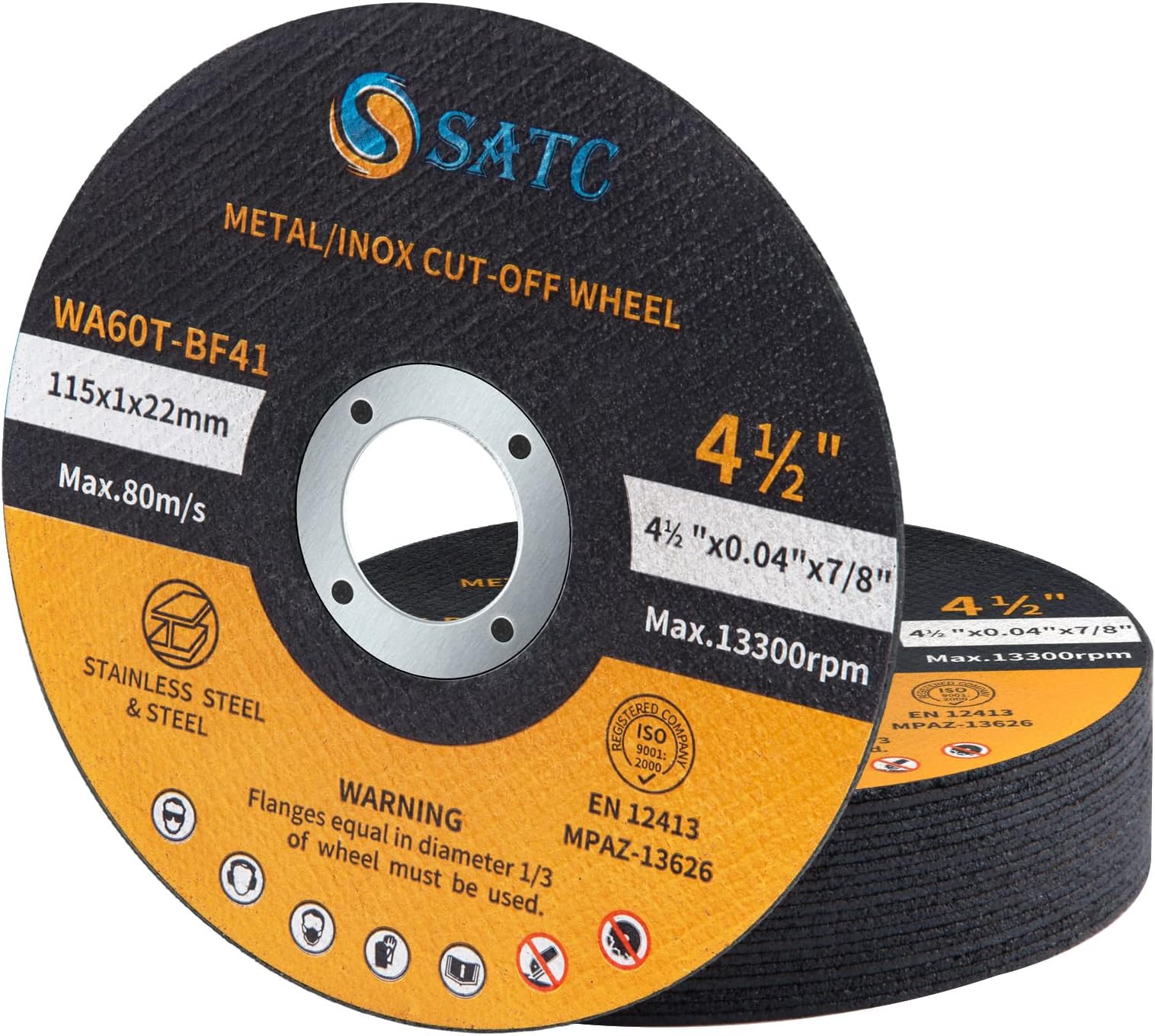 SATC Cutting Discs for Angle Grinder 20-Piece Durable 115mm Metal Cutting Disc Ultra Thin 1mm for Fast & Precise Cutting of Steel, Iron, Aluminum, & Ferrous Metals