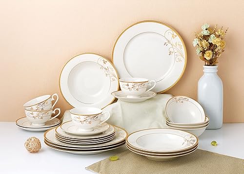 Miniatura 4 de Juego de vajilla de 24 piezas-Bone China, servicio para 4 por Lorren Home Trends