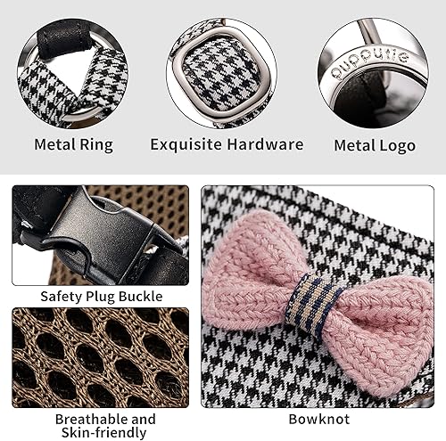 Miniatura 3 de Arnés sin tirones para perro, con correa multifunción, pechera suave y ajustable para mascota, no ahorca, chaleco a prueba de escape, blanco y negro