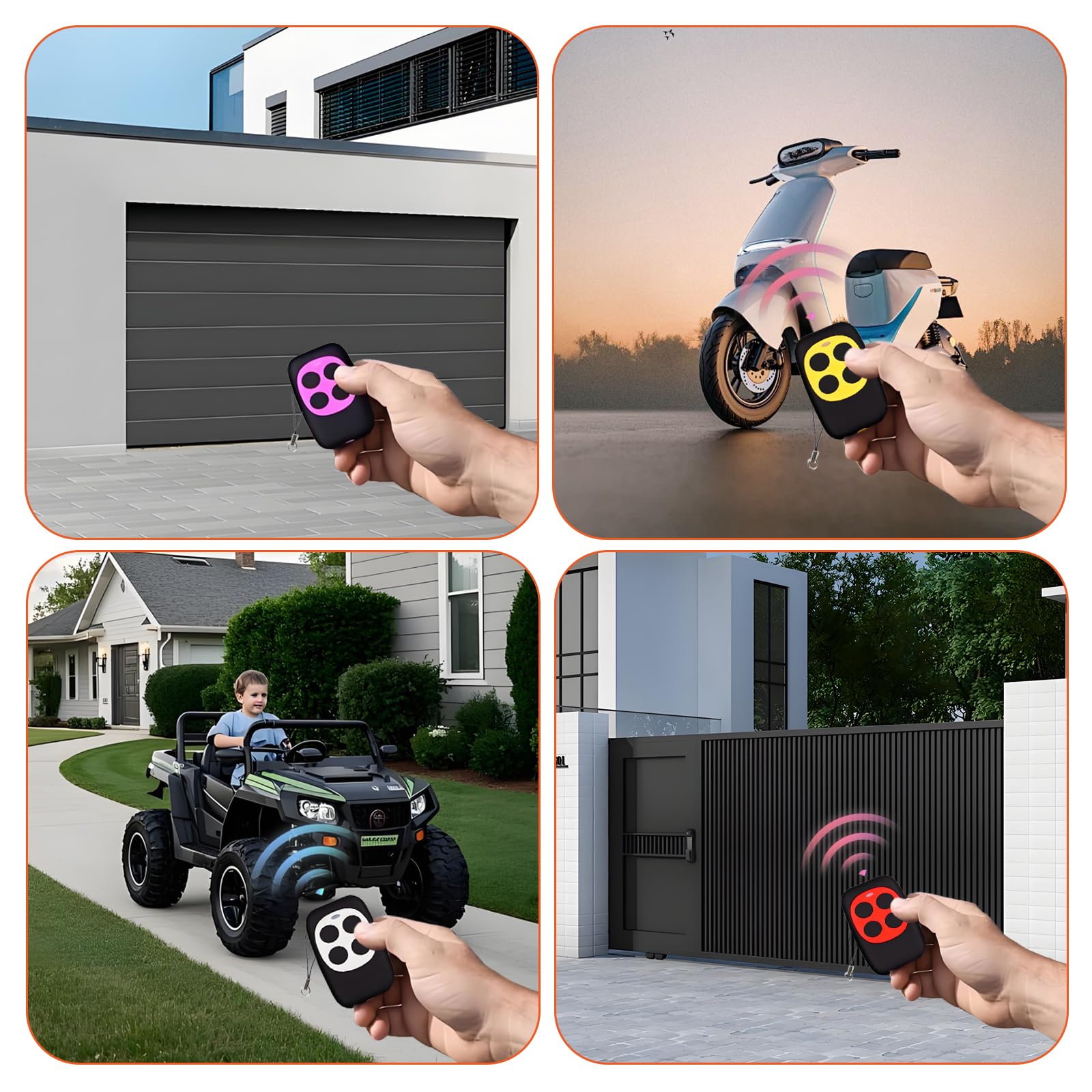 8 Pieza Mando Garaje Universal 433.92 Mhz Duplicador Mando Puerta Garaje Universal Clonar Mando Clonador a Distancia, Abridor de Puerta Código Fijo Autoaprendizaje Con 8 llavero