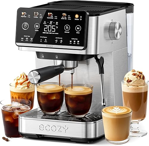 Miniatura 8 de ecozy Brezzano DuoSet - Cafetera programable de 12 tazas con molinillo de café eléctrico, cafetera de goteo con función de pausa y vertido, apagado