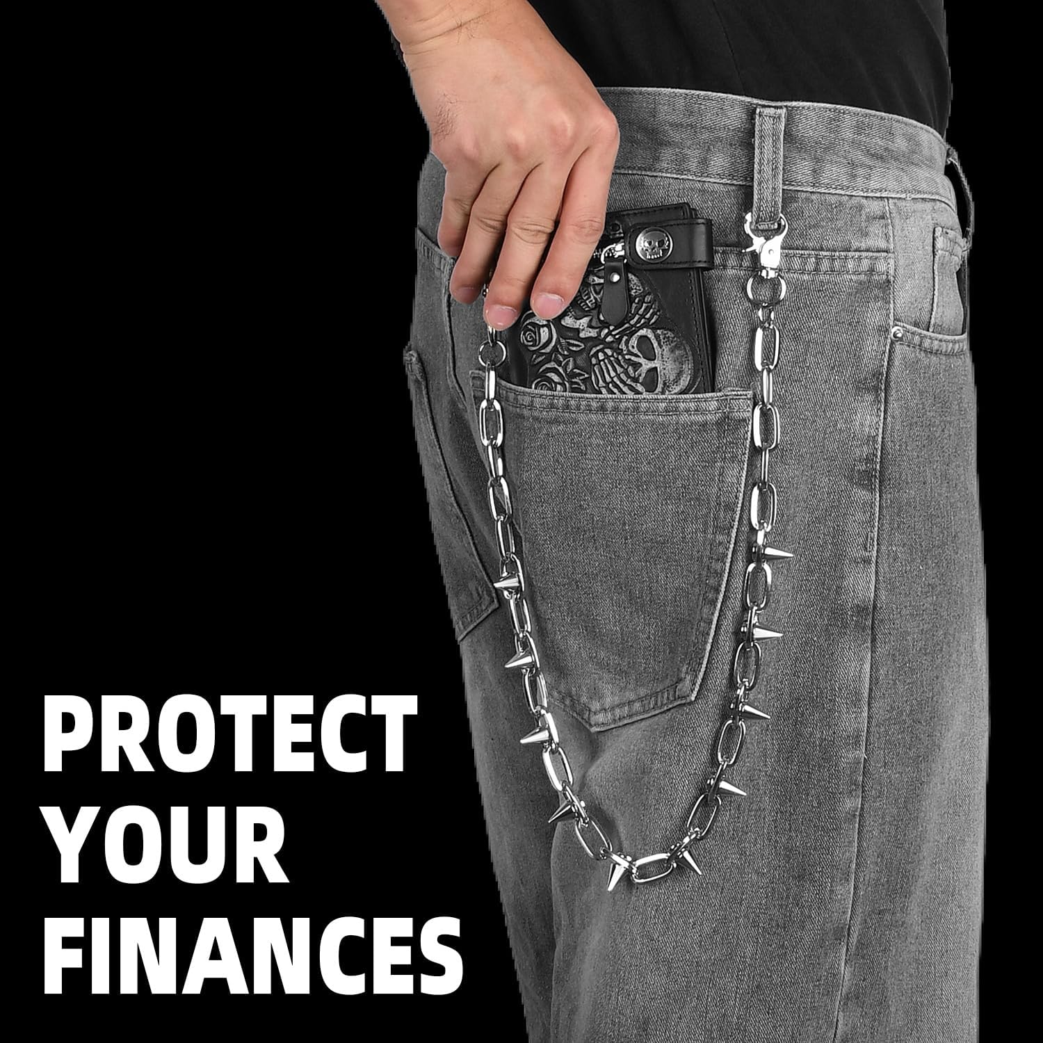 Pants Chain&Wallet Chain for Men Women,Gothic Hip Hop Rapper Style Accessory for Jean,Pocket,Belt - Image 3