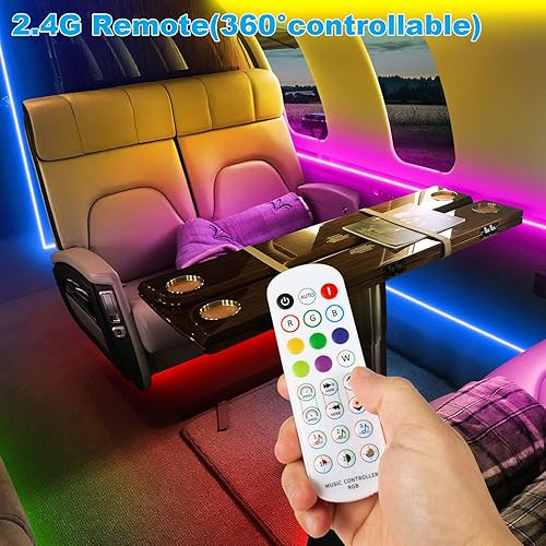 Miniatura 6 de TENDIST Tira de luces para toldo de autocaravana de 50 pies, control de aplicación de luz RGB de 12 V, impermeable IP67, iluminación LED para