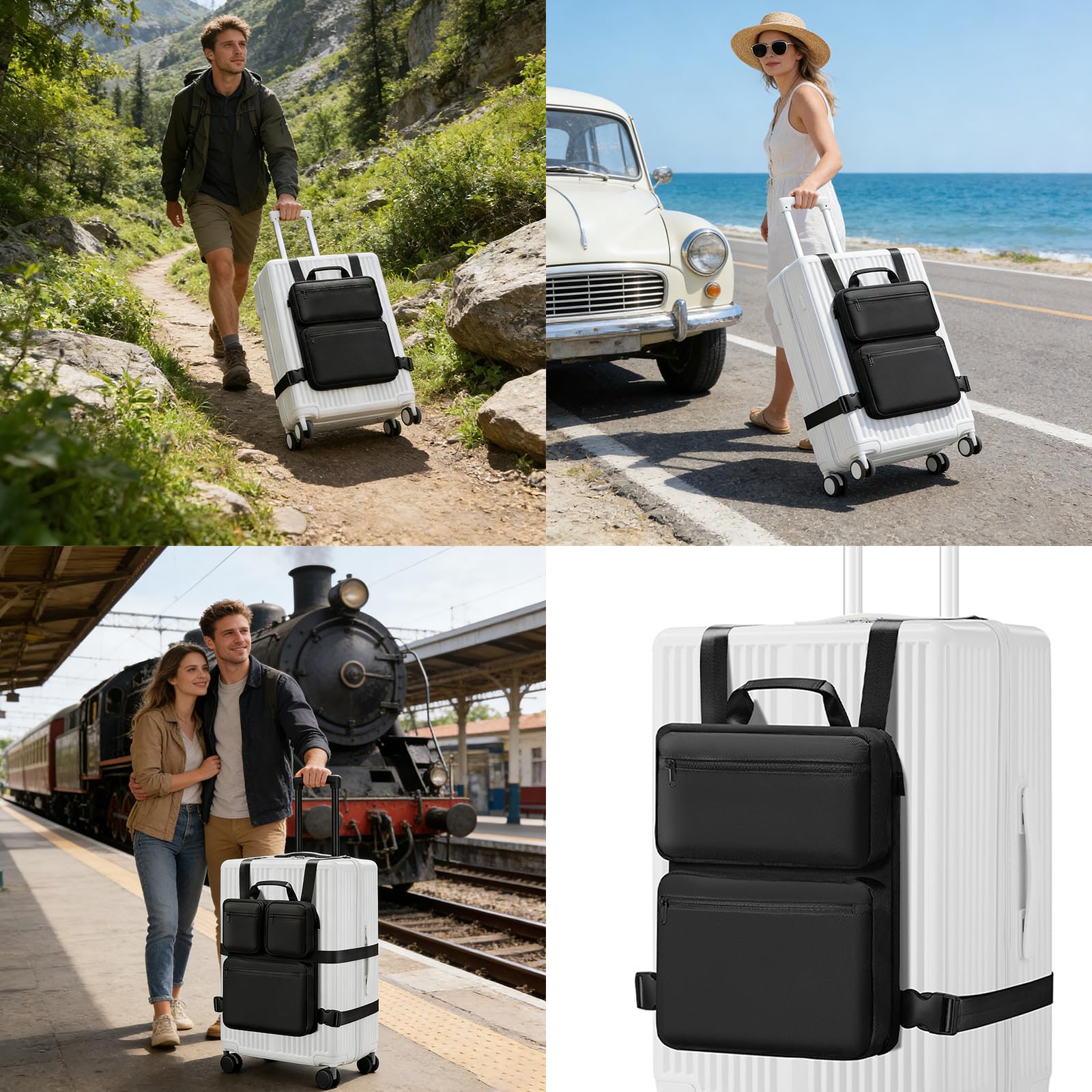 Borsa per computer espandibile a scomparti multipli con protezioni antiurto in tessuto Comoda maniglia Soluzione archiviazione da viaggio Custodia per laptop antiurto