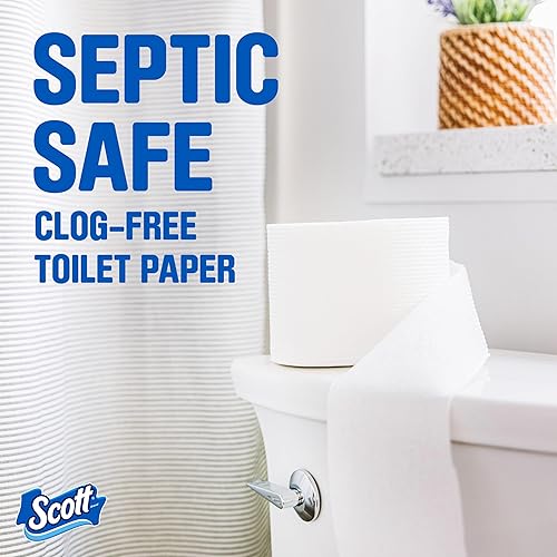 Miniatura 18 de Scott ComfortPlus - Papel higiénico, 12 rollos dobles, 231 hojas por rollo, seguro para séptico, papel higiénico de 1 capa