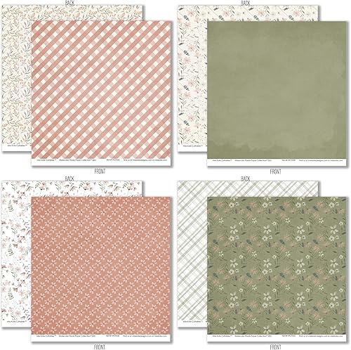 Miniatura 9 de Paquete de papel de patrón – Acuarela Florales – Papel de álbum de recortes de 12 x 12 pulgadas, 12 x 12 pulgadas, diseño floral de álbumes de
