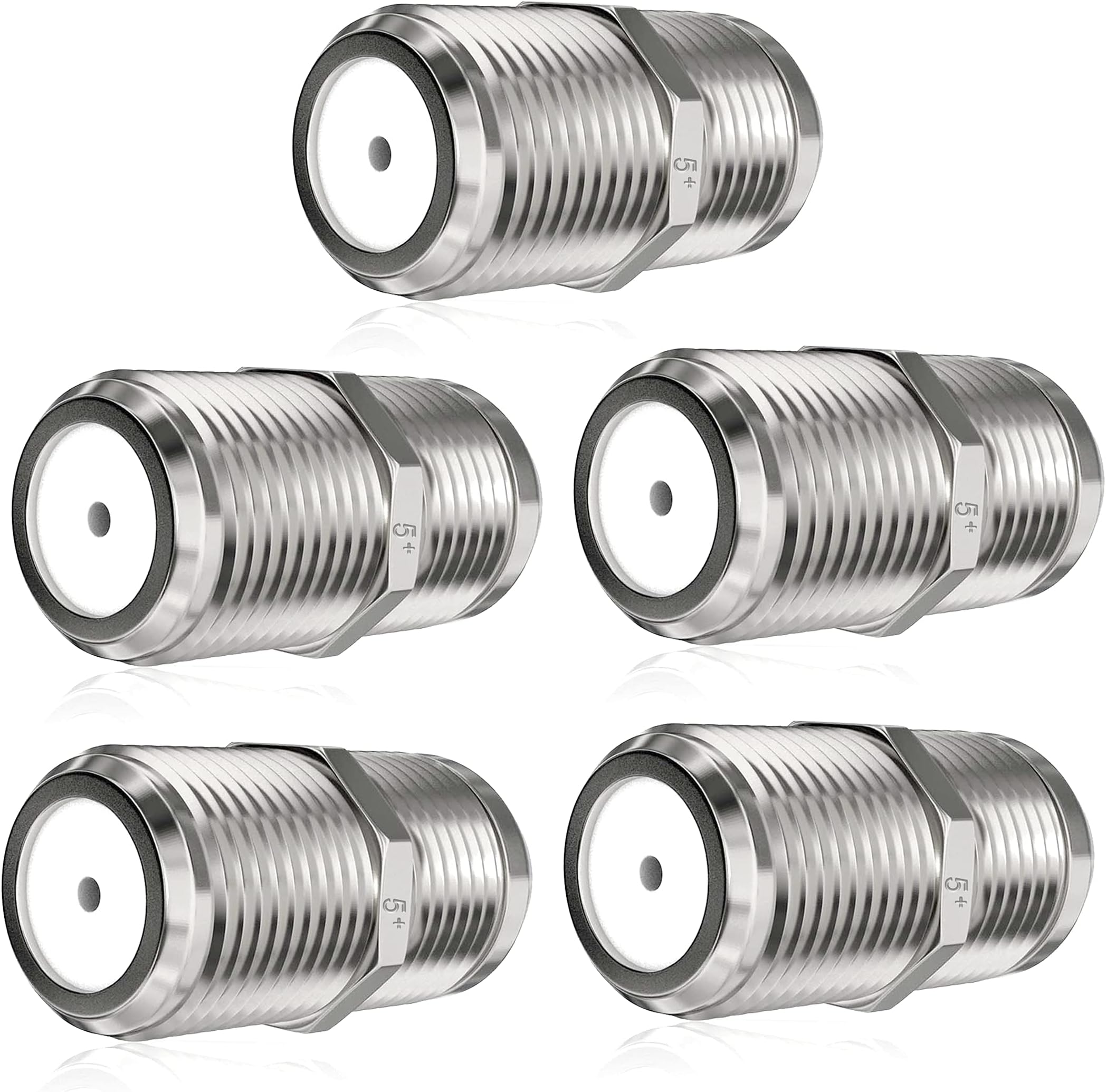 5 Pcs Micro F Type Connector Satellite Cable Female to Female Coupler Joiner