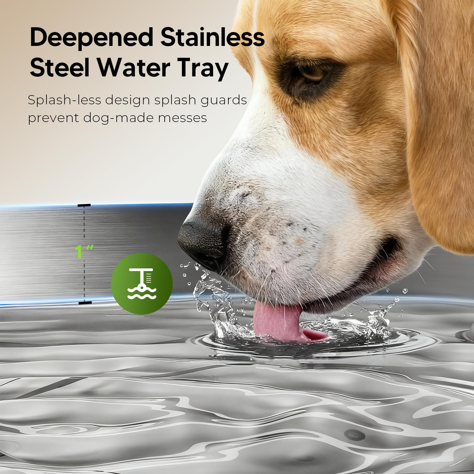 Fuente de agua para perros grandes, fuente de acero inoxidable de 1.8 galones/7 litros, dispensador de cuenco de agua para perros con ventana de visualización y LED, súper silenciosa, filtros de