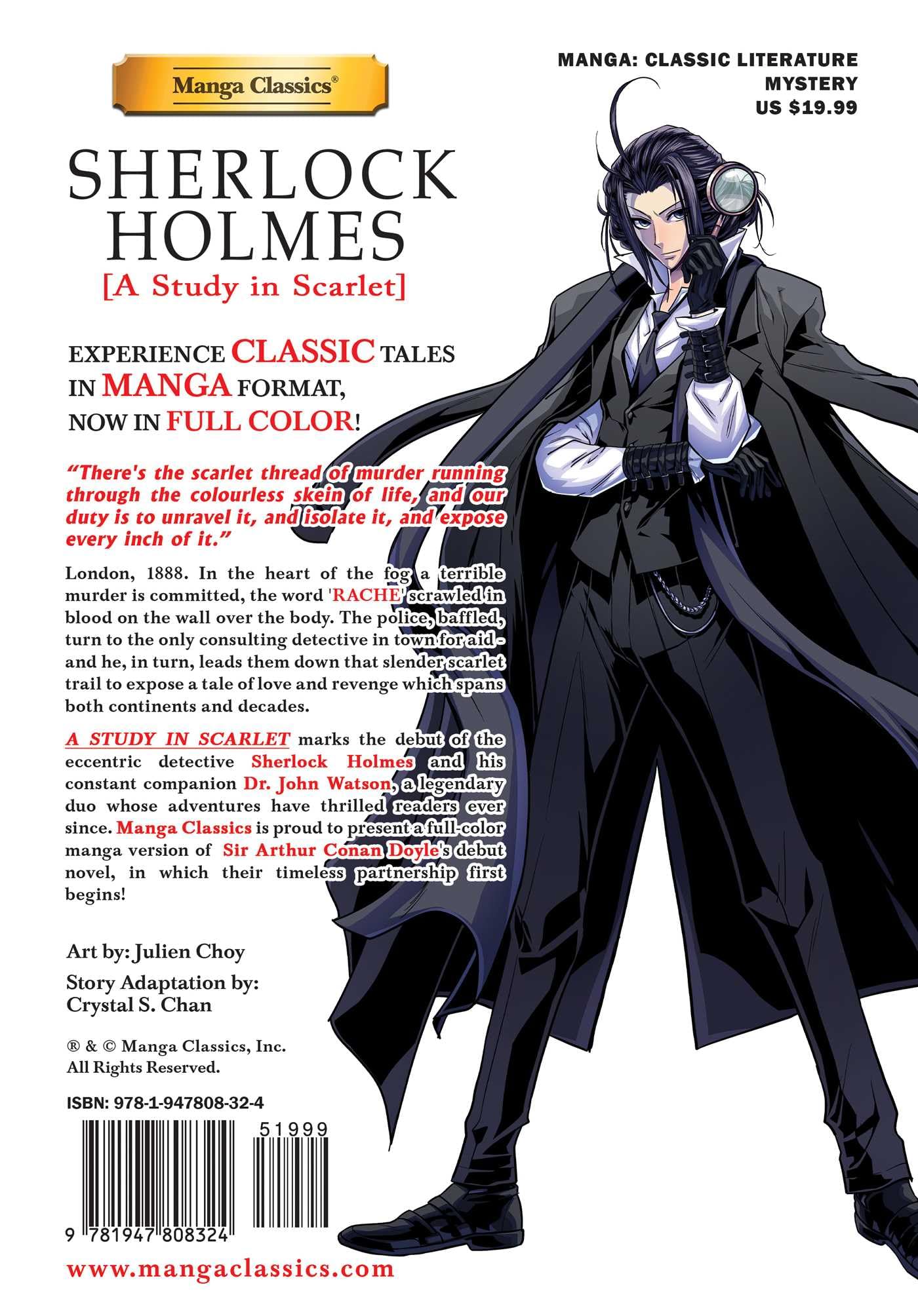 Manga Classics: Sherlock Holmes Vol. 1 A Study in Scarlet (Paperback): Sherlock Holmes; a Study in Scarlet