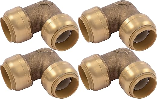 SharkBite U256LFA4 90 Degree Elbow, Plumbing Pipe Connector, PEX Fittings, Push-to-Connect, Copper,...