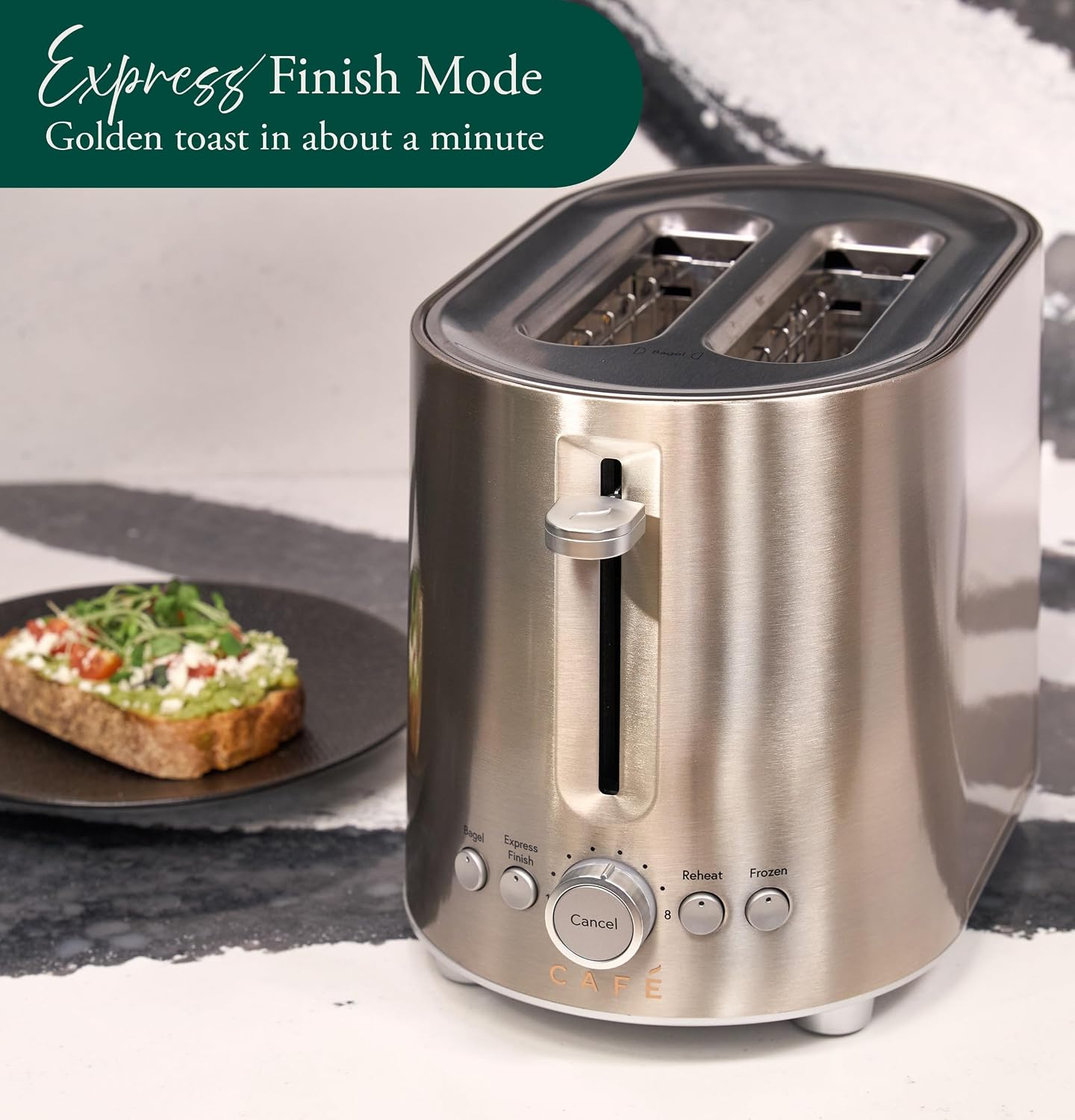 Café Express Finish 2-Slice Toaster with Wide Slots, Bagel Mode