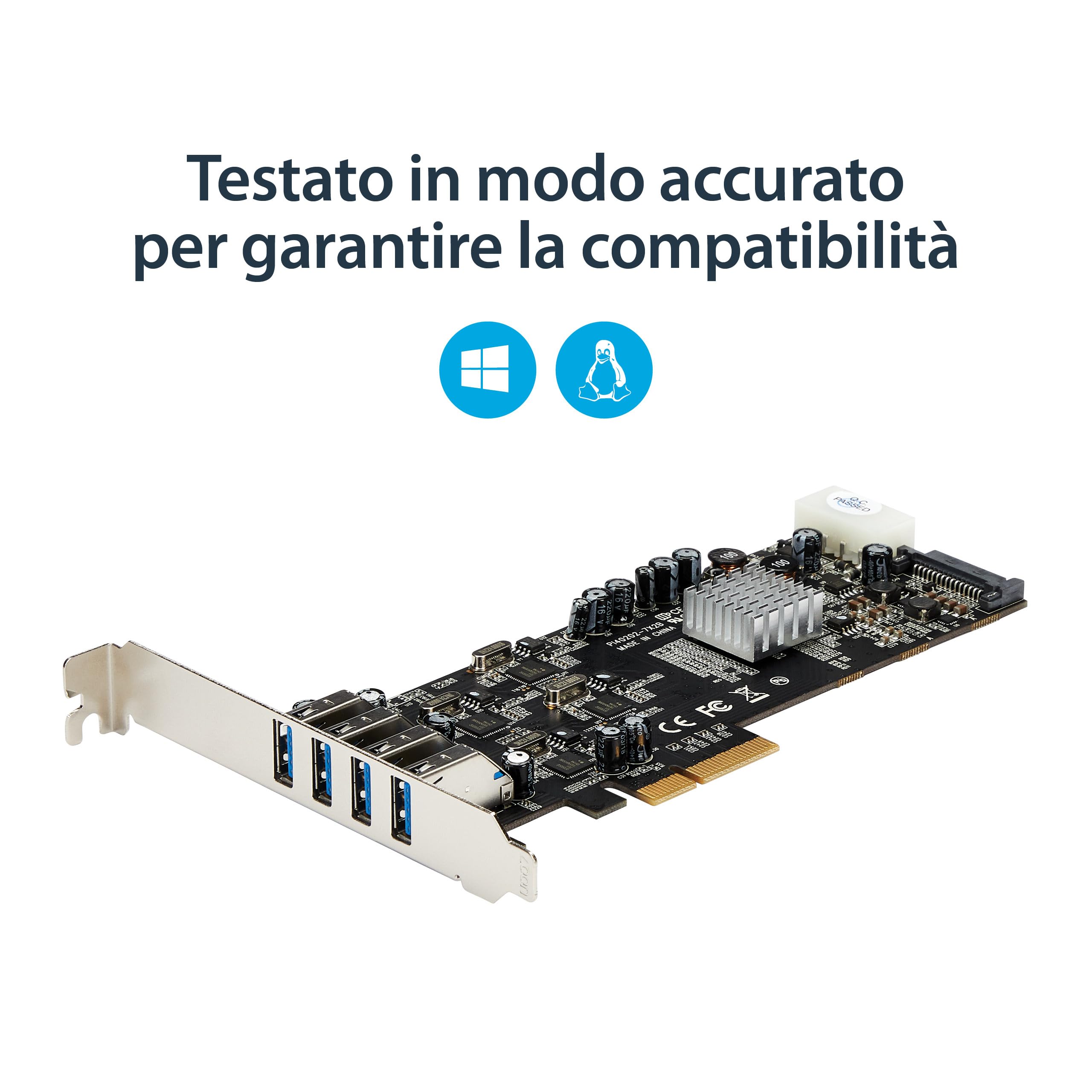 Scheda PCI-E USB 3.0 A 2 Porte, Espansione 19 Pin 4P, Adattatore Controller Per PC, Compatibile XP/7/8.1/10, Velocità 5 Gbps