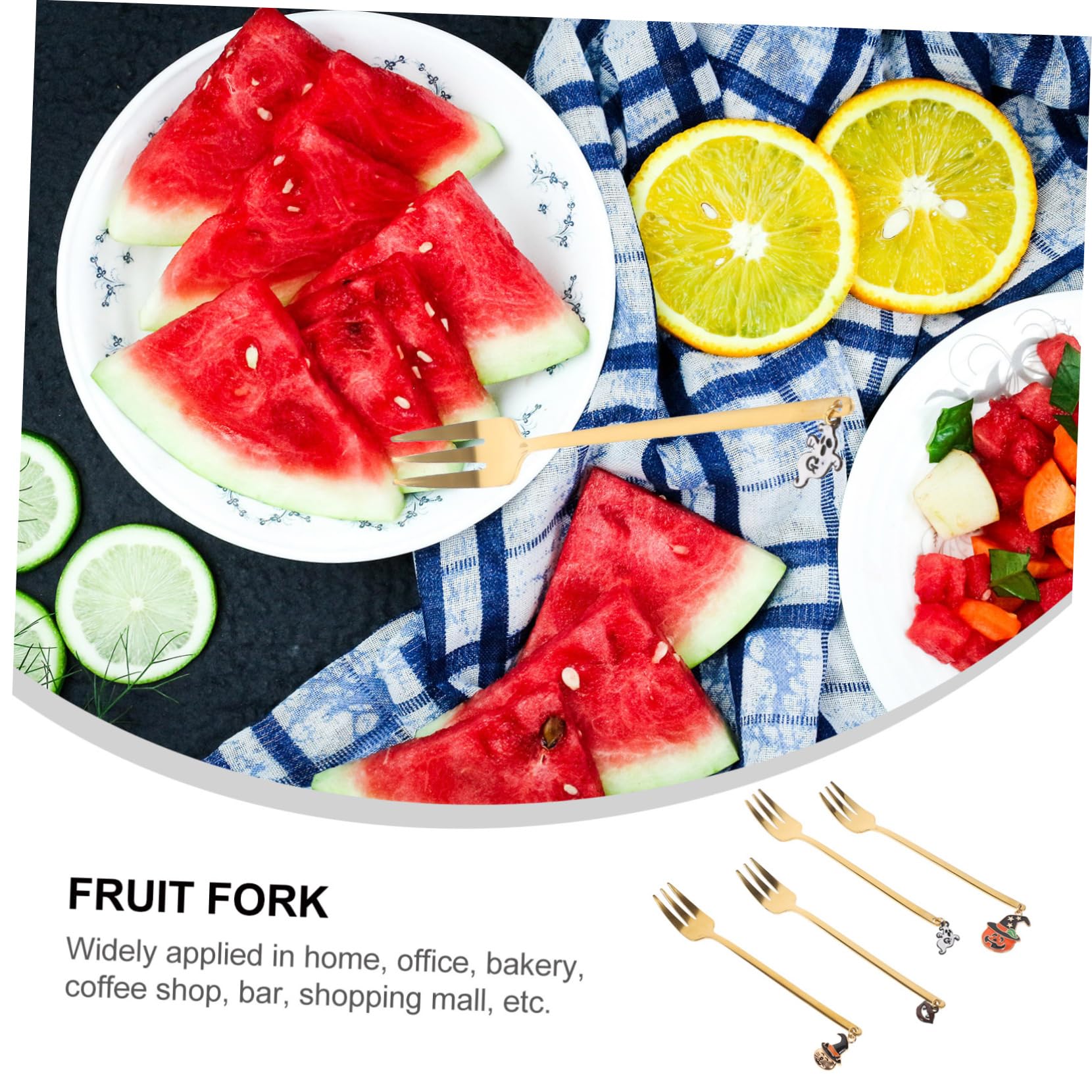PRETYZOOM 16 Pz Forchetta da frutta Forchette da dessert stuzzicadenti alimentari posate in acciaio cucchiai da cibo forchetta da torta forchetta da cena Acciaio inossidabile Golden