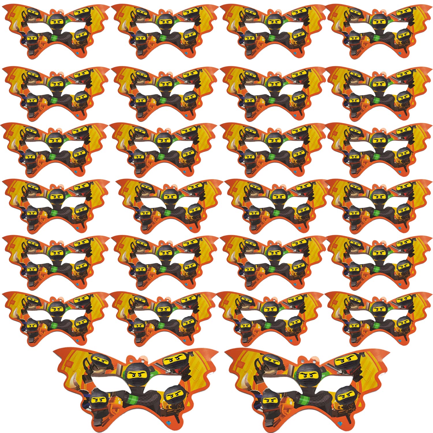 50Pcs Ninja Eye Masks Robot Blocks Masks Superhero Masks Adjustable with Elastic Rope Half Masks for Kids Party Dress Up Toys