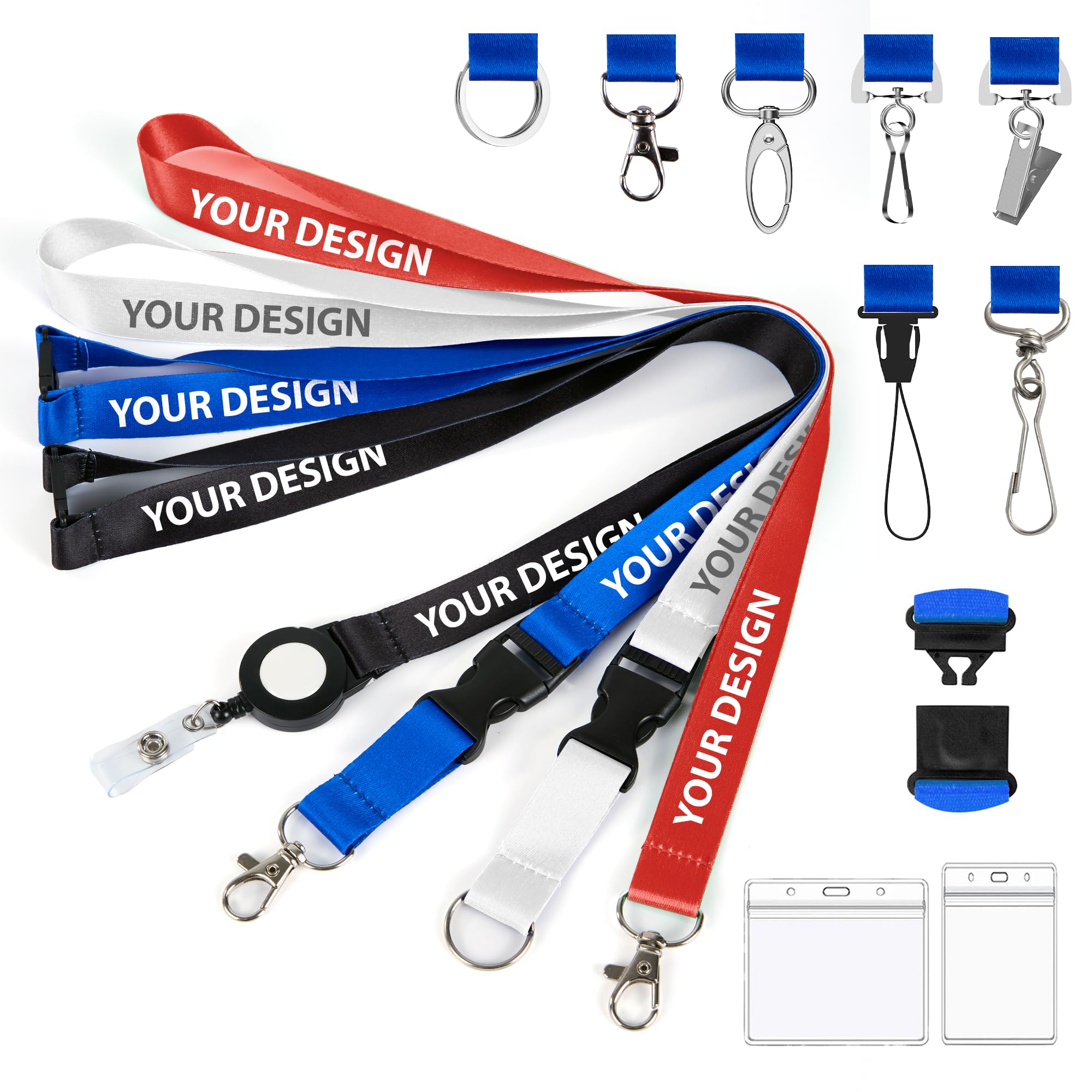 AT1nTen Custom Lanyards Personalized 50-5000PCS Bulk, Customized Neck Lanyard with Text/Logo/Photo/Name/Message, for Women Men, Event, Keys, Id Badges