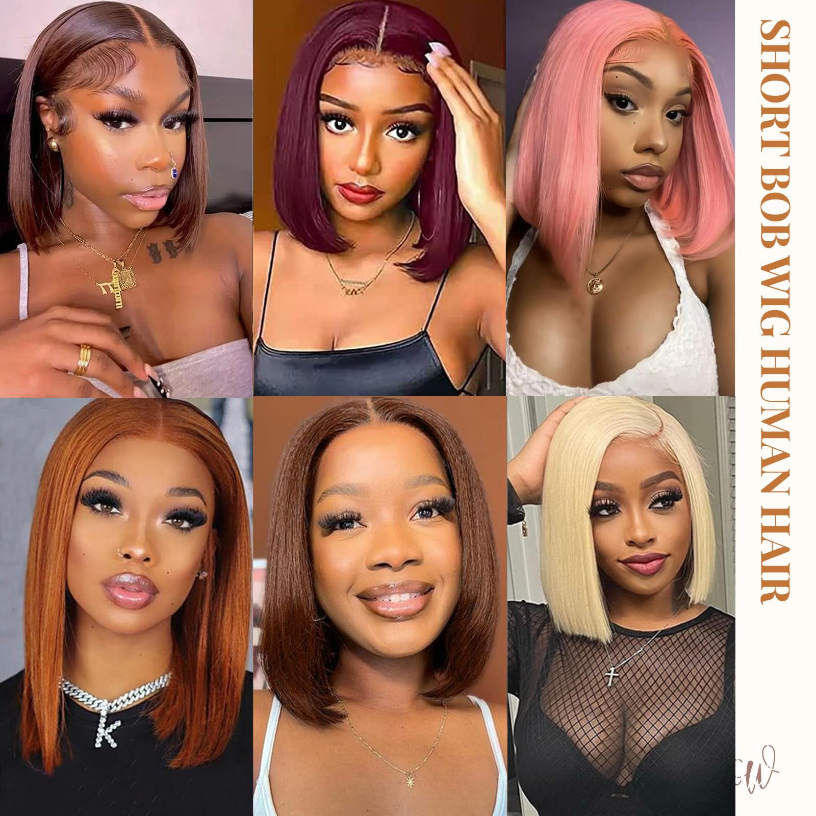 Dark Brown Bob Beauty Wig bob wig with fringe - 10 main image 2