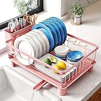 Vista 13 de SNTD Escurridor de Platos - Escurridor de Platos Pequeño para Encimera de Cocina, Escurridor de Platos de Acero Inoxidable con Soporte para Negro