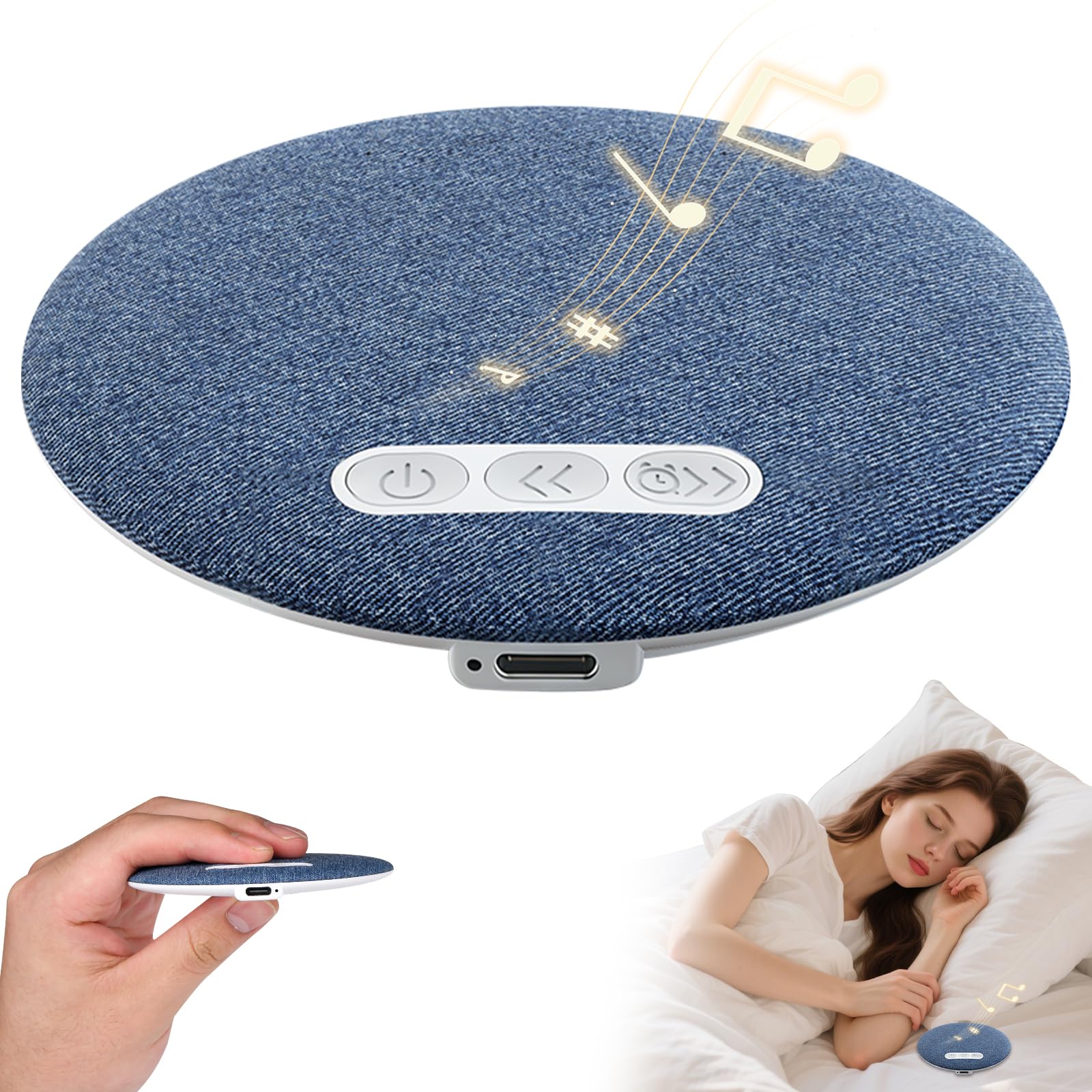 Altavoz Bluetooth para Almohada – Mini Altavoz Portátil para Colocar Bajo la Almohada, ideal para Dormir, con Función de Temporizador y Ruido Blanco – Altavoz para Quienes Tienen el Sueño Profundo