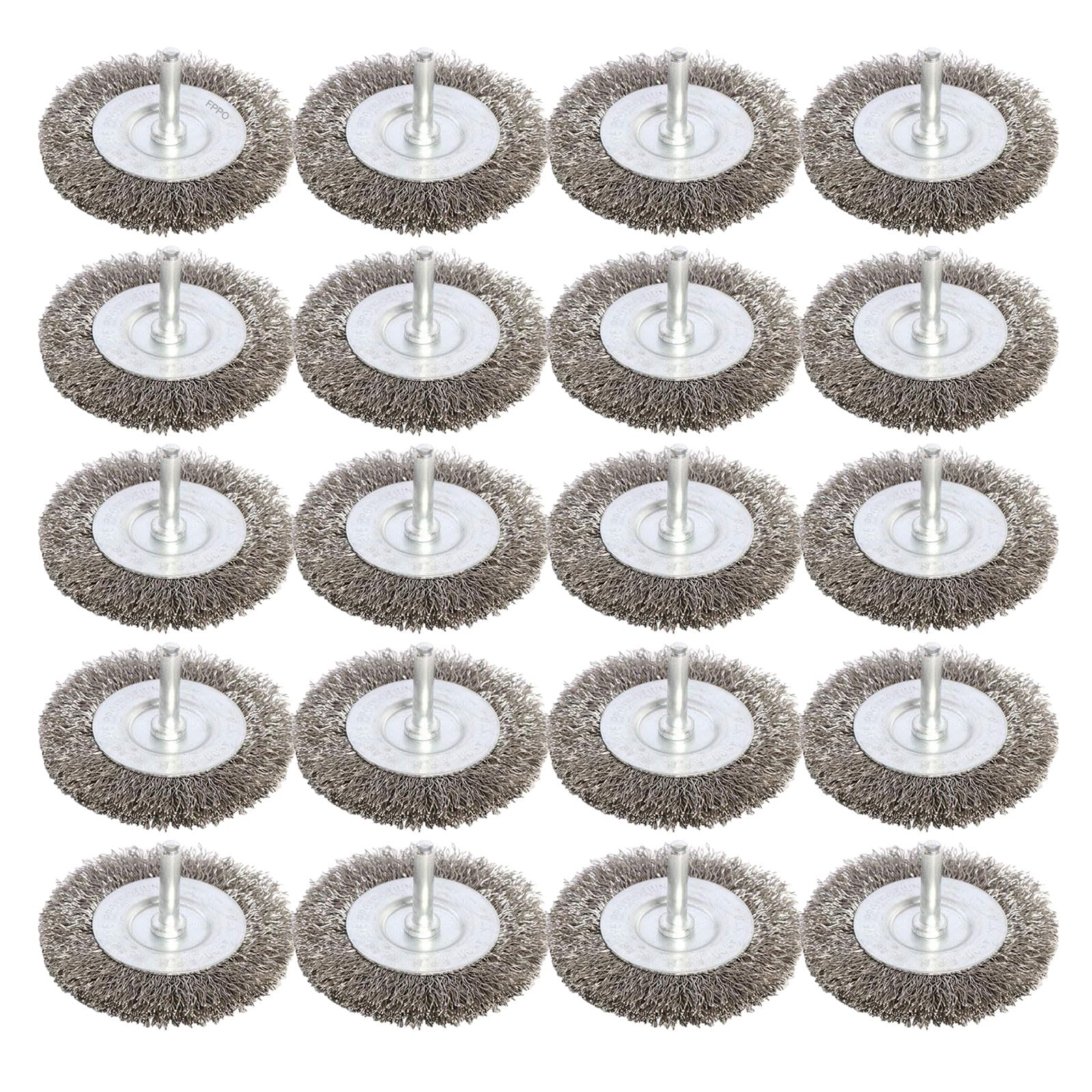 20PCS 3 Inch Stainless Steel Wire Wheel Brushes Kit For Drill With 1/4