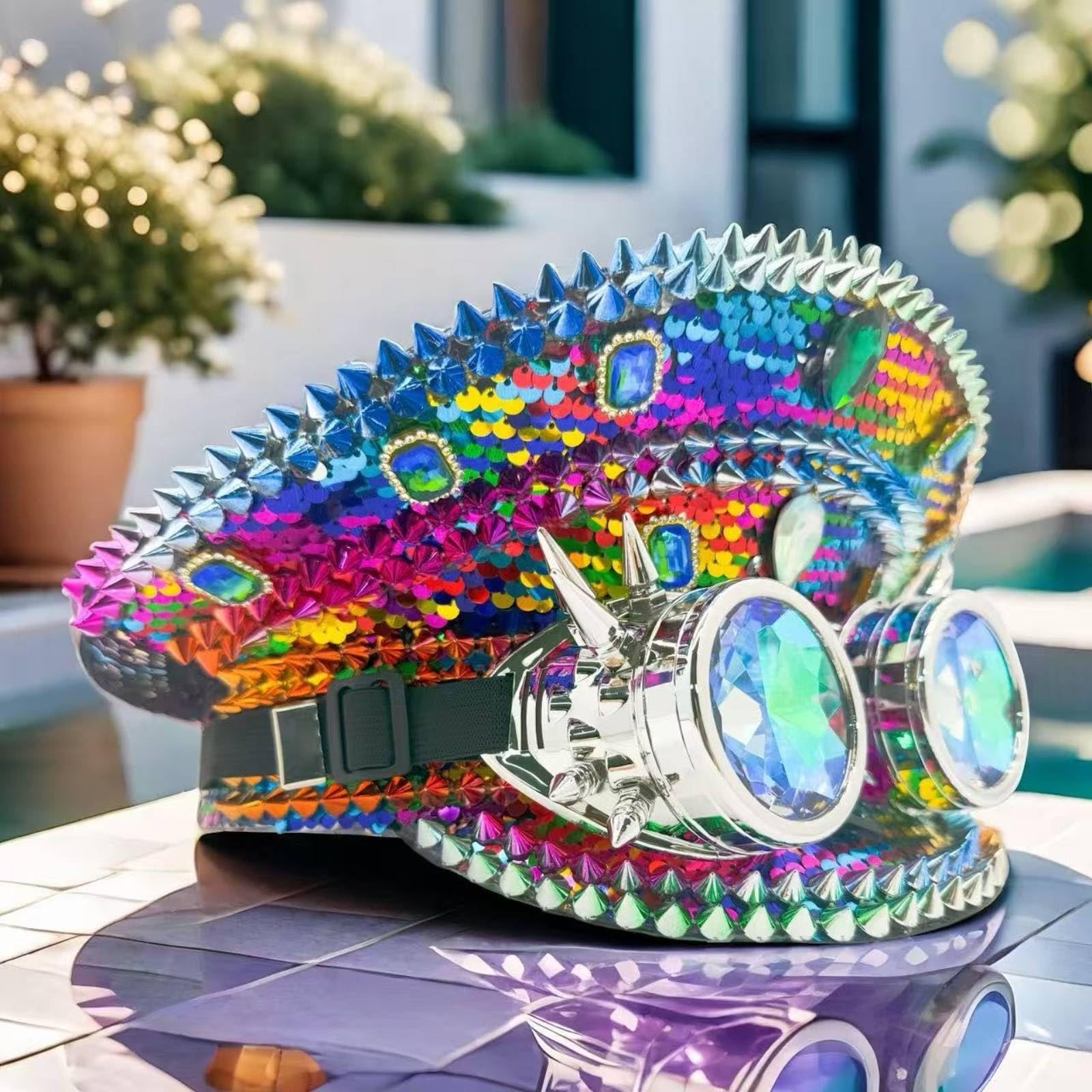 Cappello da con Occhialini Stravagante Cappello da con Paillettes Luccicante Copricapo per Bambini, Carnevale