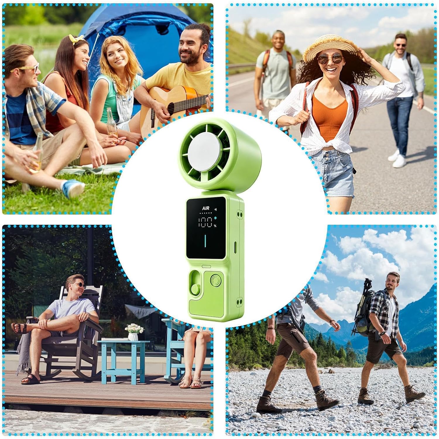 Personal Handheld Fan Adjustable Wind Speed Rechargeable LED Display image 4