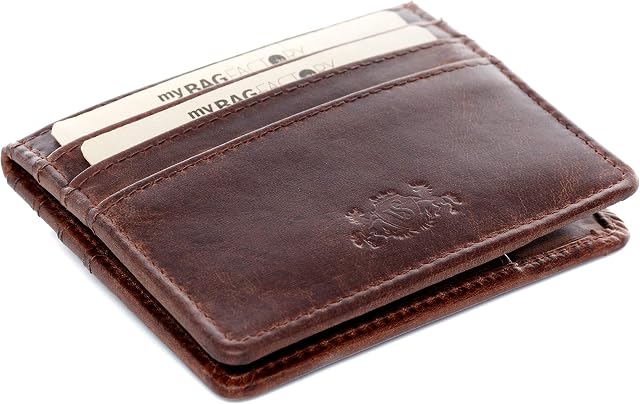 SID & VAIN Płaskie etui na karty z ochroną RFID, ze skóry premium, mały portfel, uchwyt na karty kredytowe, mały dla mężczyzn i kobiet, z przegródką na monety, etui na karty kredytowe ręcznie