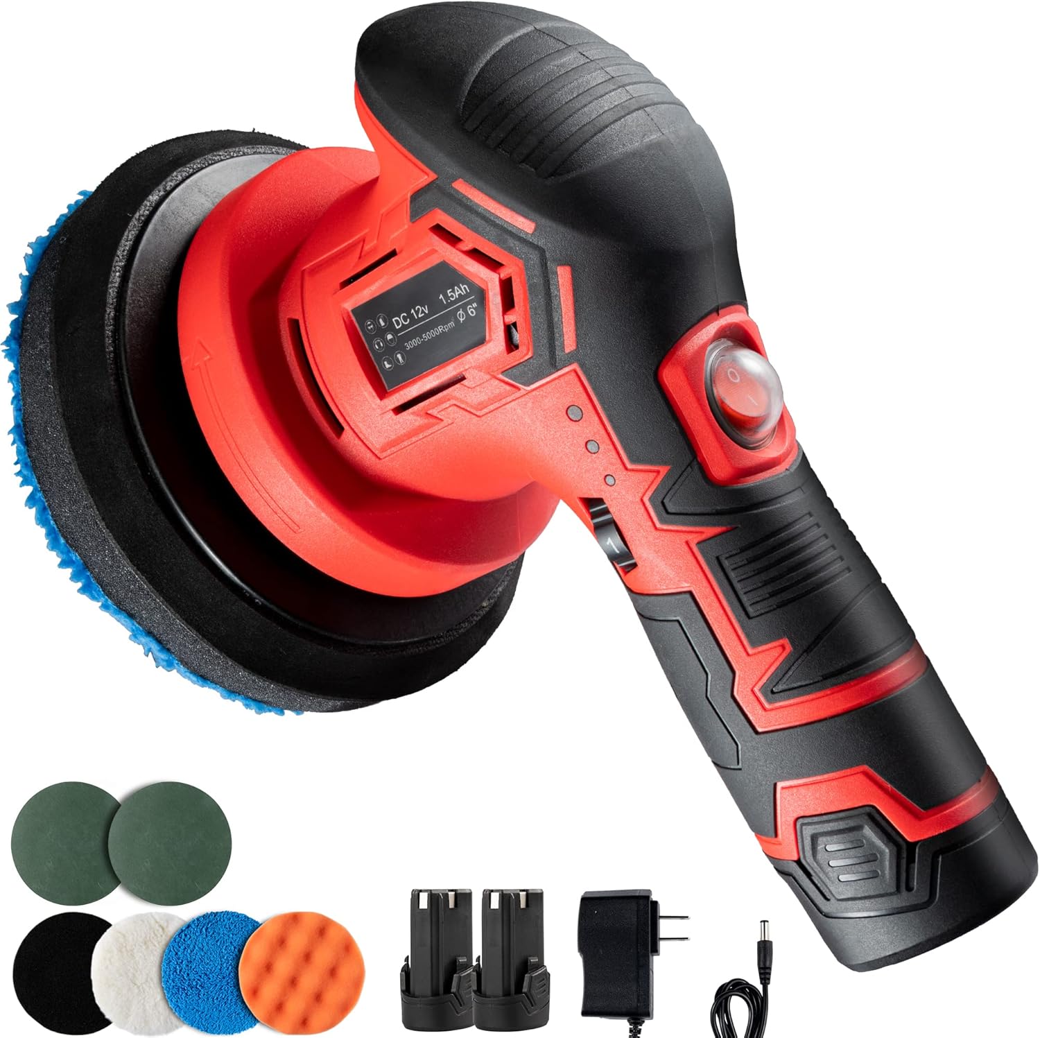 Cordless Car Buffer Polisher, Polisher for Car Detailing with 2pcs Rechargeable 2