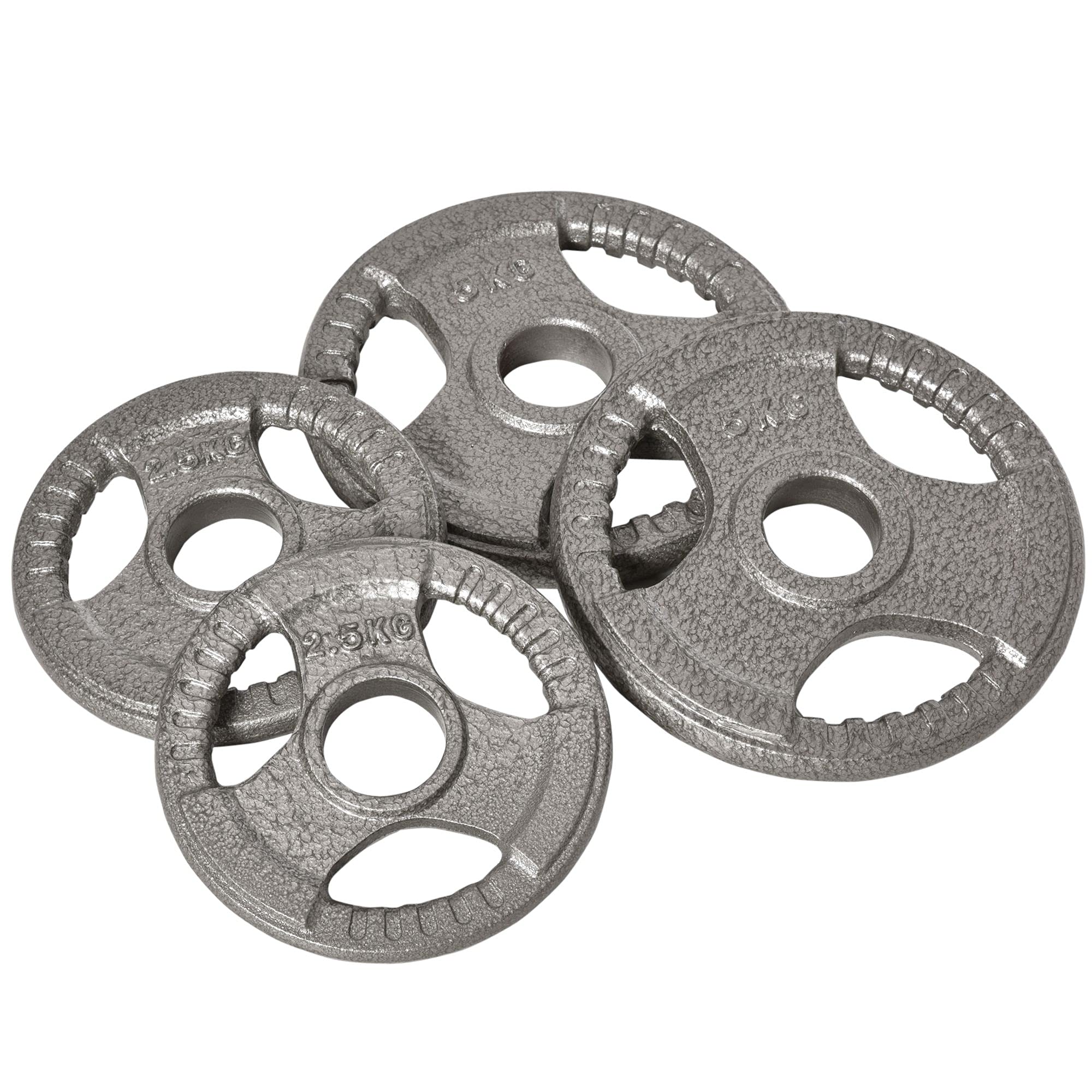 HOMCOM Disques de poids 2,5/2,5/5/5 kg totale15kg, 4 poids musculation, disques d'haltères pour musculation, fitness, haltérophilie en acier