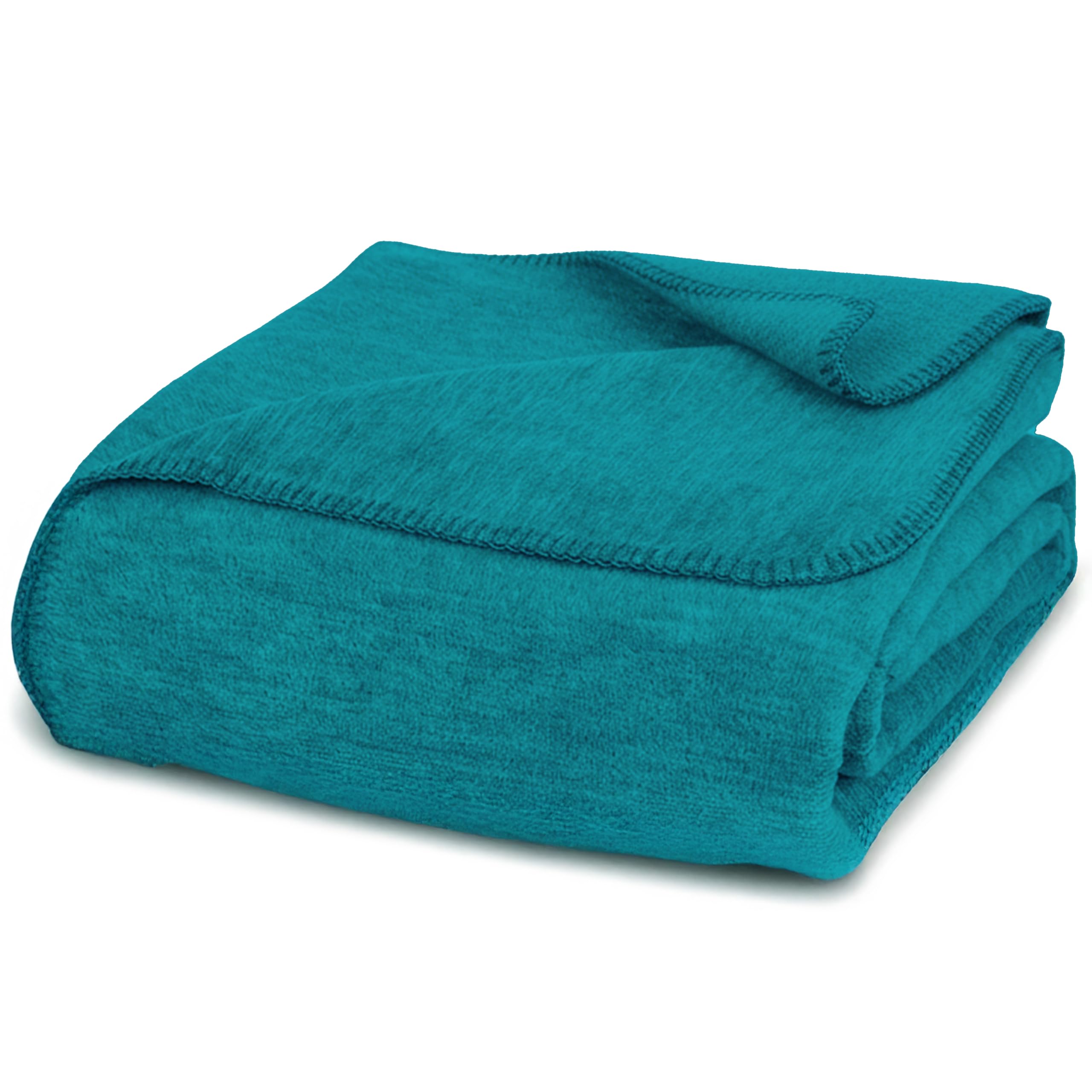 Glart Petrol Plain Cuddly Blanket In 130X170 Cm For Sofa & Couch, As A Blanket, Bedspread Or Sofa Throw, Extra Fluffy & Warm